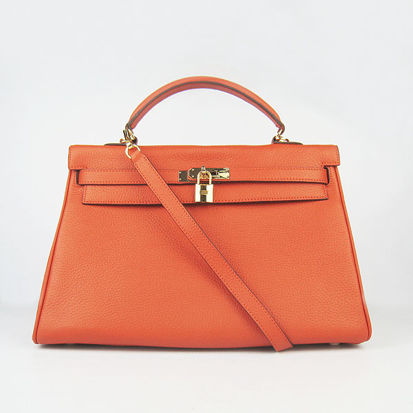 High Quality Hermes Kelly 35cm Togo Leather Bag Orange 6308